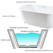Load image into Gallery viewer, Bali 59&quot; x 28&quot; freestanding oval bath - brushed nickel drain - FERDY BATH
