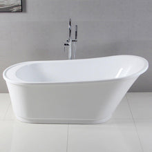 Load image into Gallery viewer, Langkawi 59&quot; x 29&quot; freestanding bath, deck mounted faucet ready - brushed nickel drain - FERDY BATH
