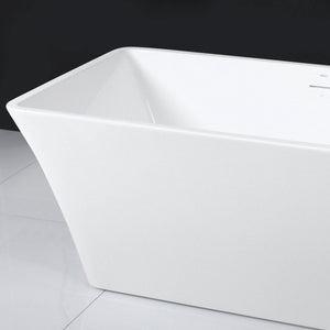 Sentosa 59" x 30" freestanding straight bath - brushed nickel drain - FERDY BATH