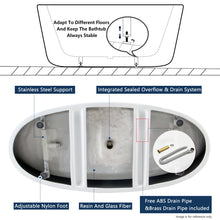Load image into Gallery viewer, Tahiti 59&quot; x 31&quot; freestanding oval bath - brushed nickel drain
