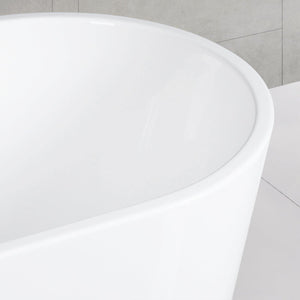 Shangri-La 55" x 28" freestanding oval bath - brushed nickel drain - FERDY BATH