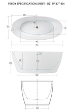 Load image into Gallery viewer, Tahiti 67&quot; x 31&quot; freestanding oval bath - brushed nickel drain
