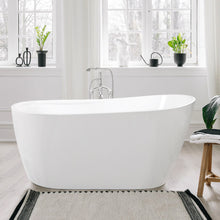 Load image into Gallery viewer, Lana&#39;i 60&quot; x 32&quot; freestanding oval bath - brushed nickel drain
