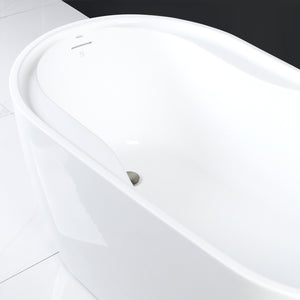 Lana'i 60" x 32" freestanding oval bath - brushed nickel drain