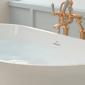 Shangri-La Elite 67" x 30" freestanding tub - brushed nickel drain