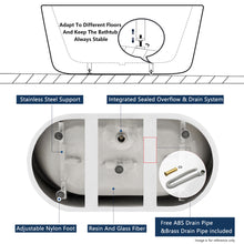 Load image into Gallery viewer, Shangri-La 47&quot; x 26&quot; freestanding oval bath - brushed nickel drain
